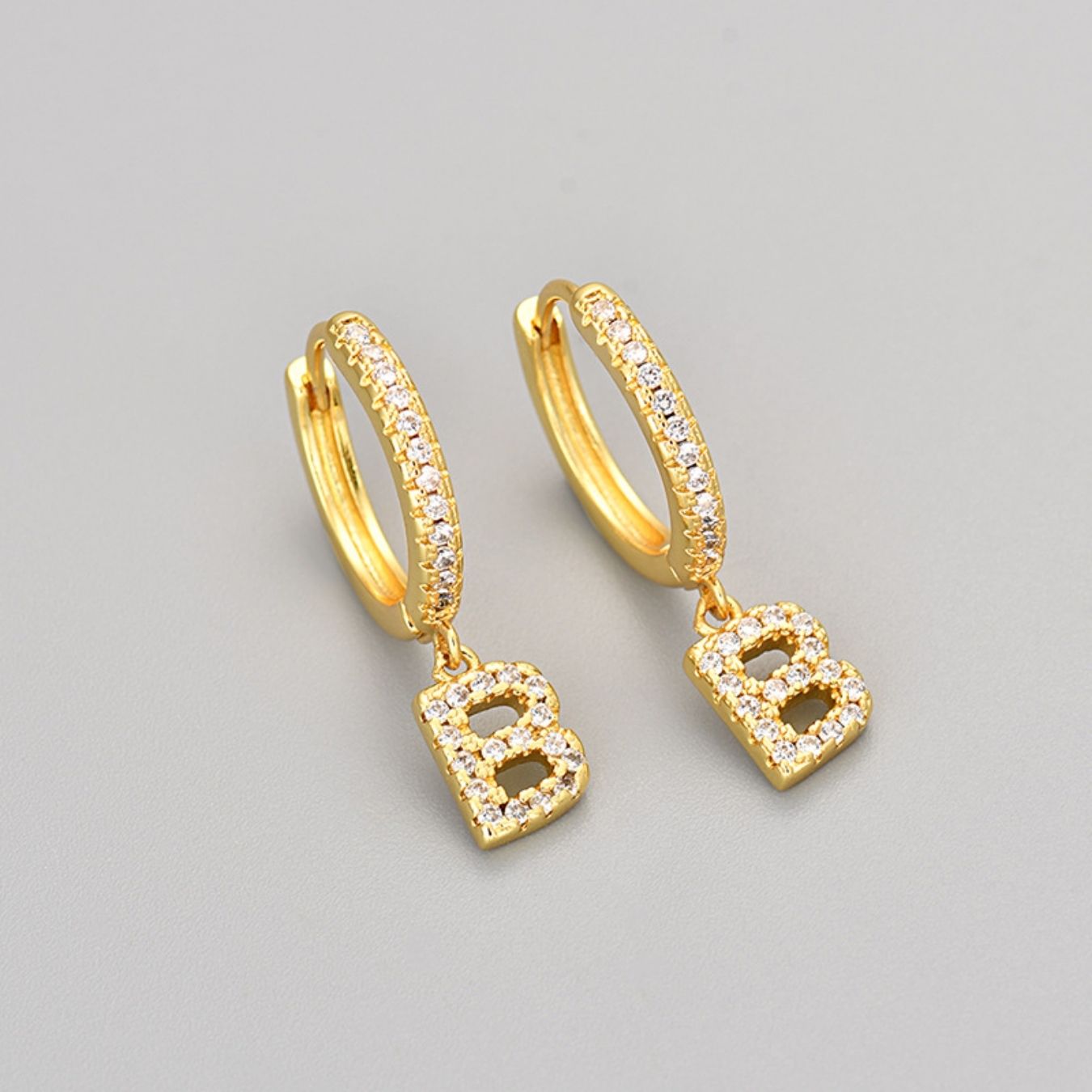 Initial Earrings "Crystal"