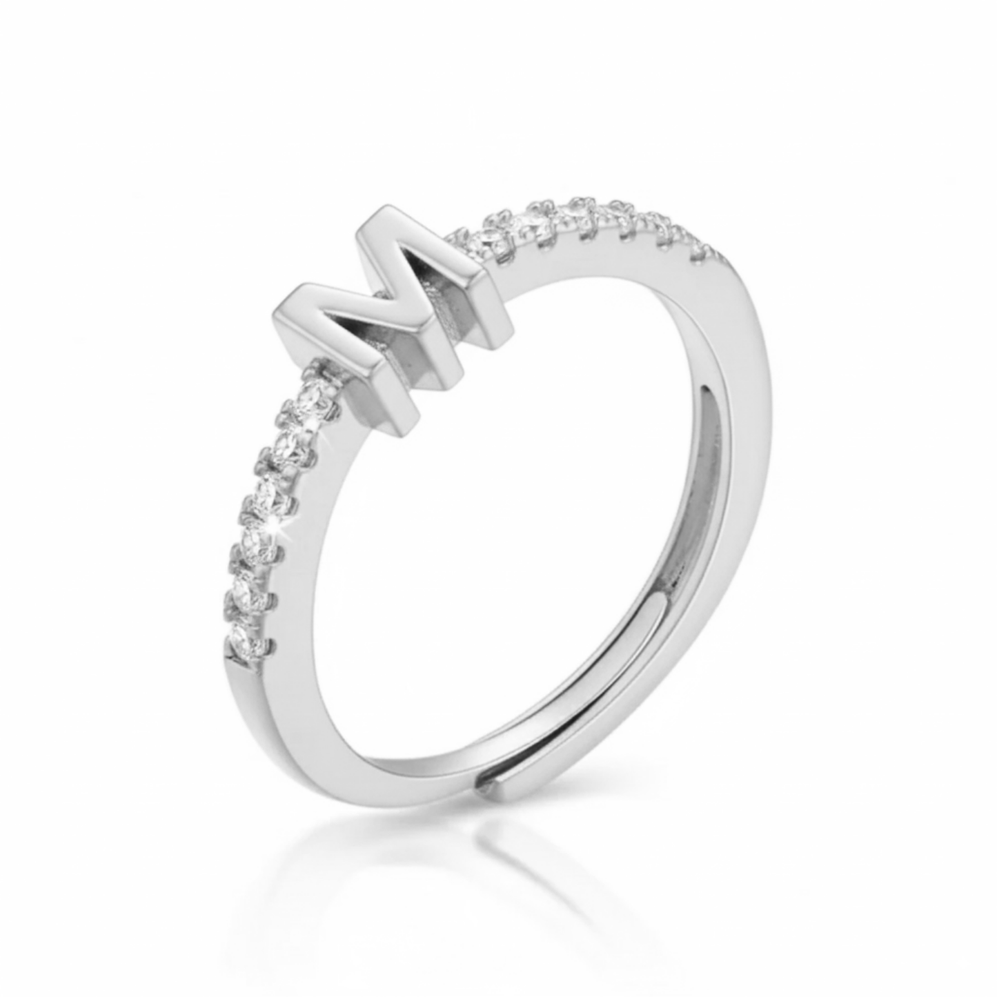 Adjustable Initial Ring "Sparkle"