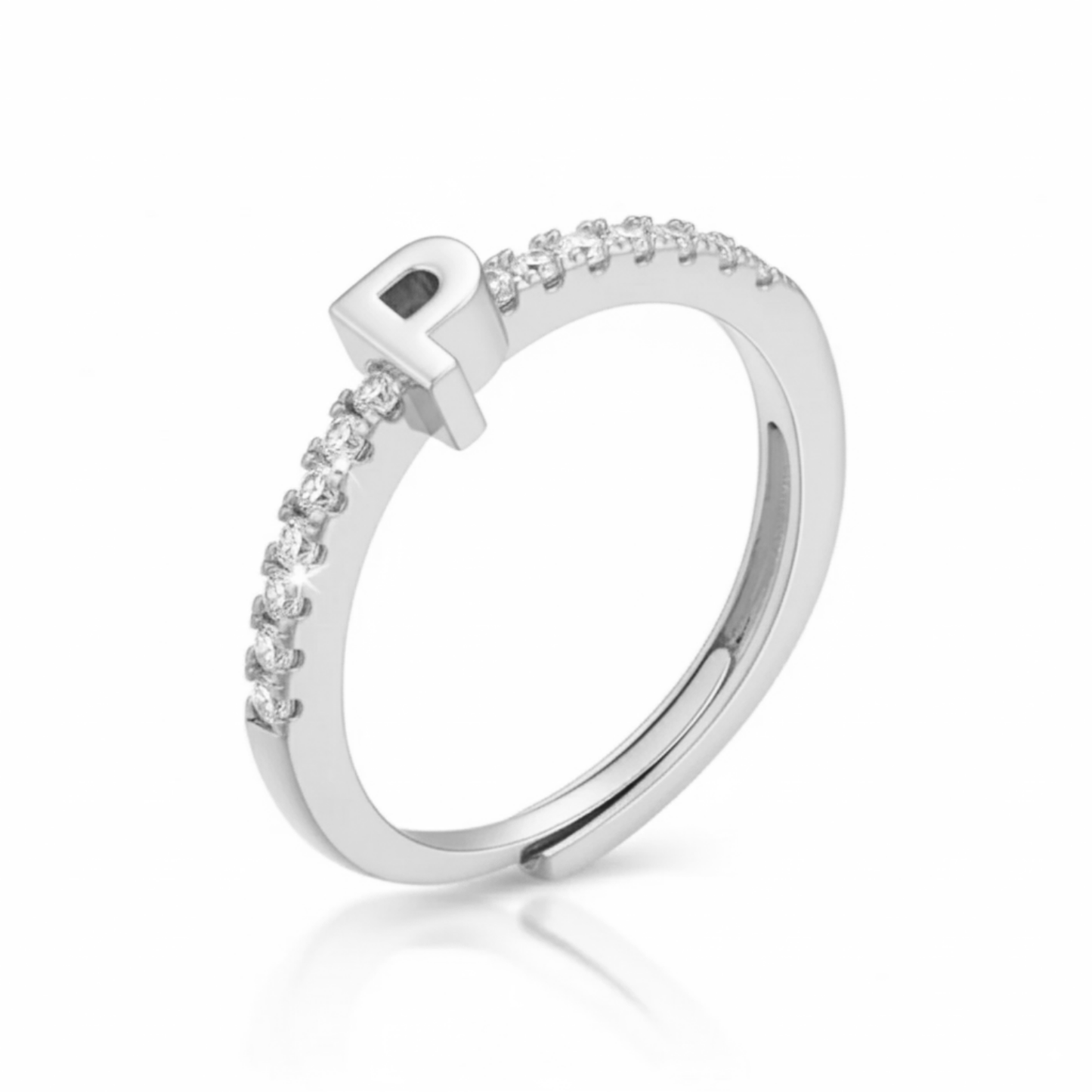 Adjustable Initial Ring "Sparkle"
