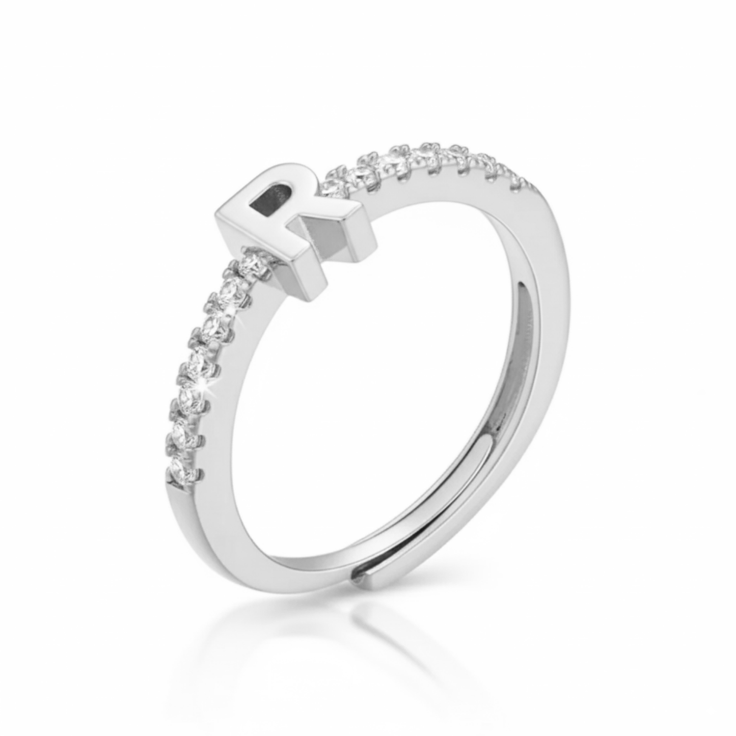 Adjustable Initial Ring "Sparkle"