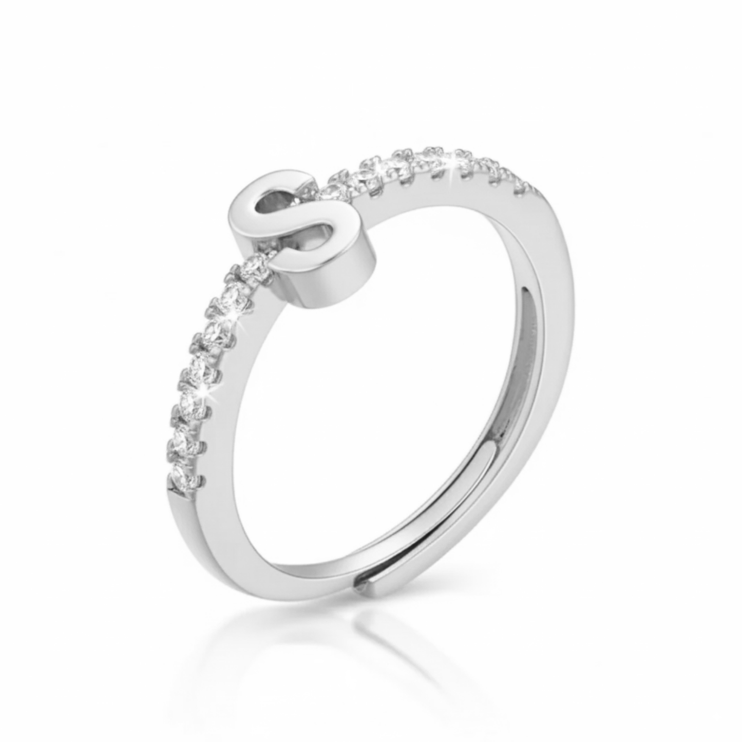 Adjustable Initial Ring "Sparkle"