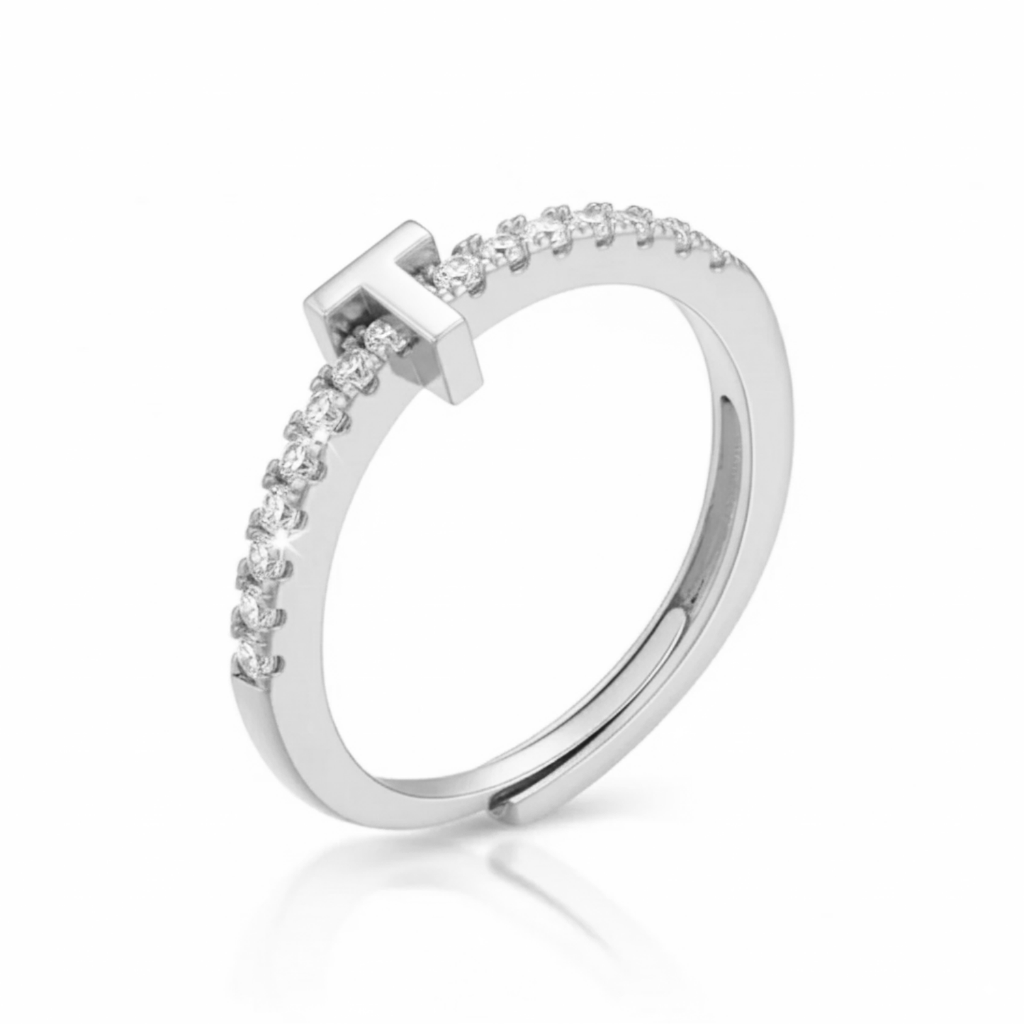 Adjustable Initial Ring "Sparkle"
