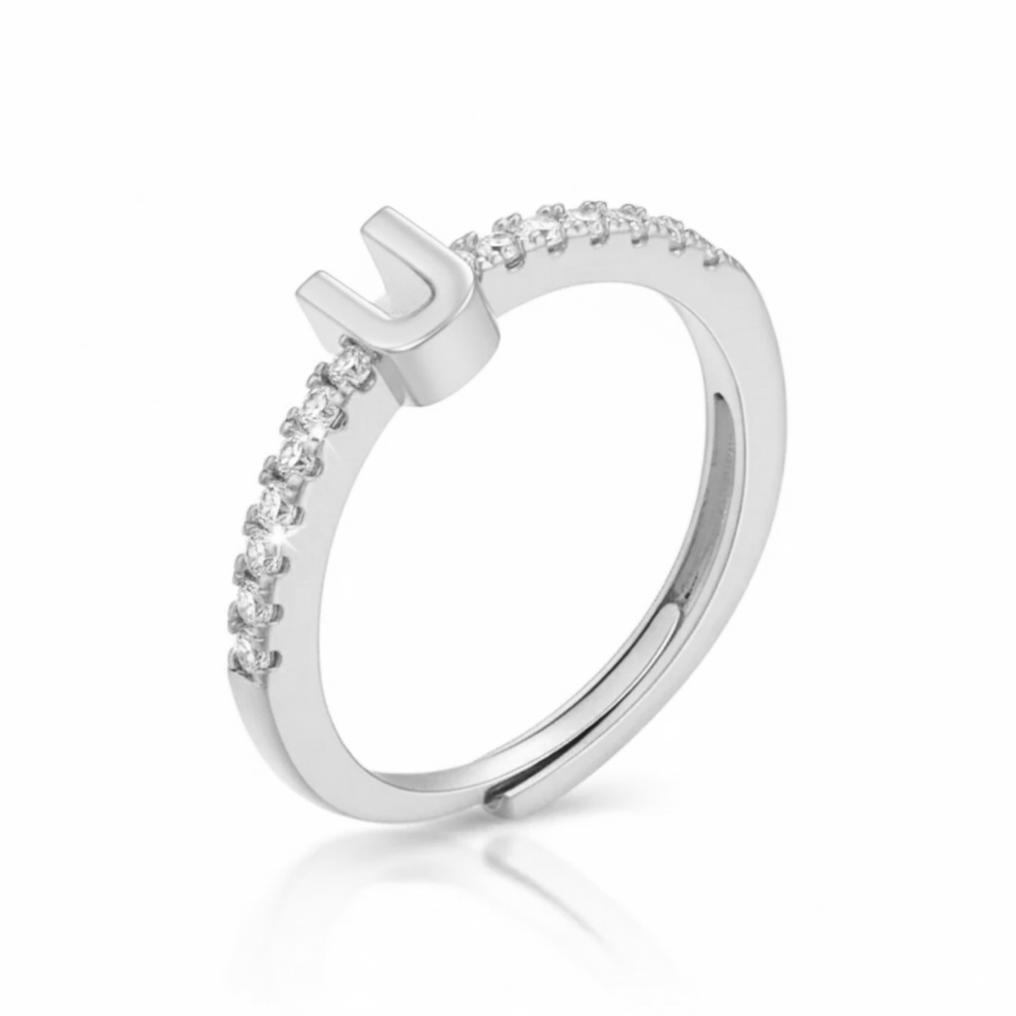 Adjustable Initial Ring "Sparkle"