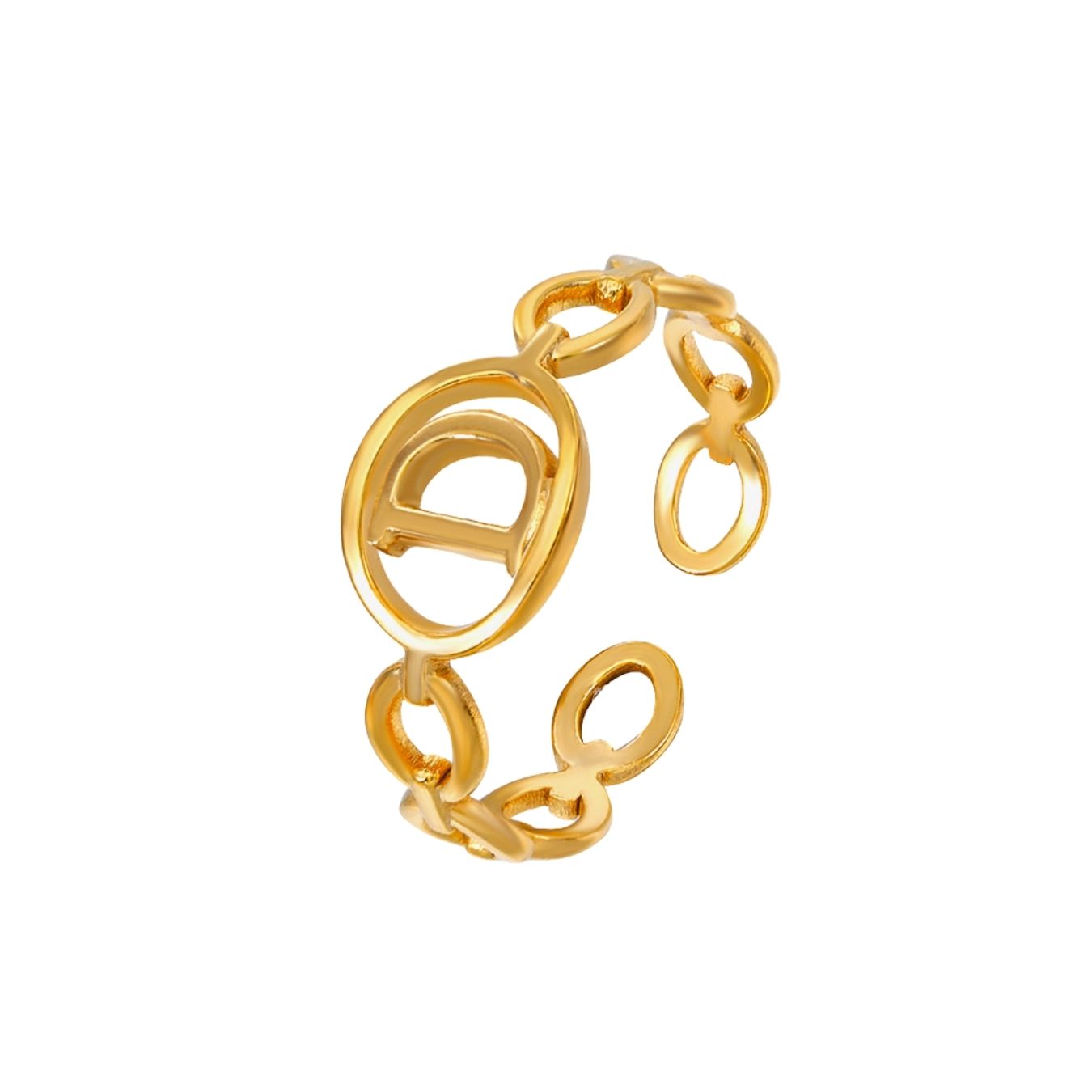 Adjustable Initial Ring "Embrace"