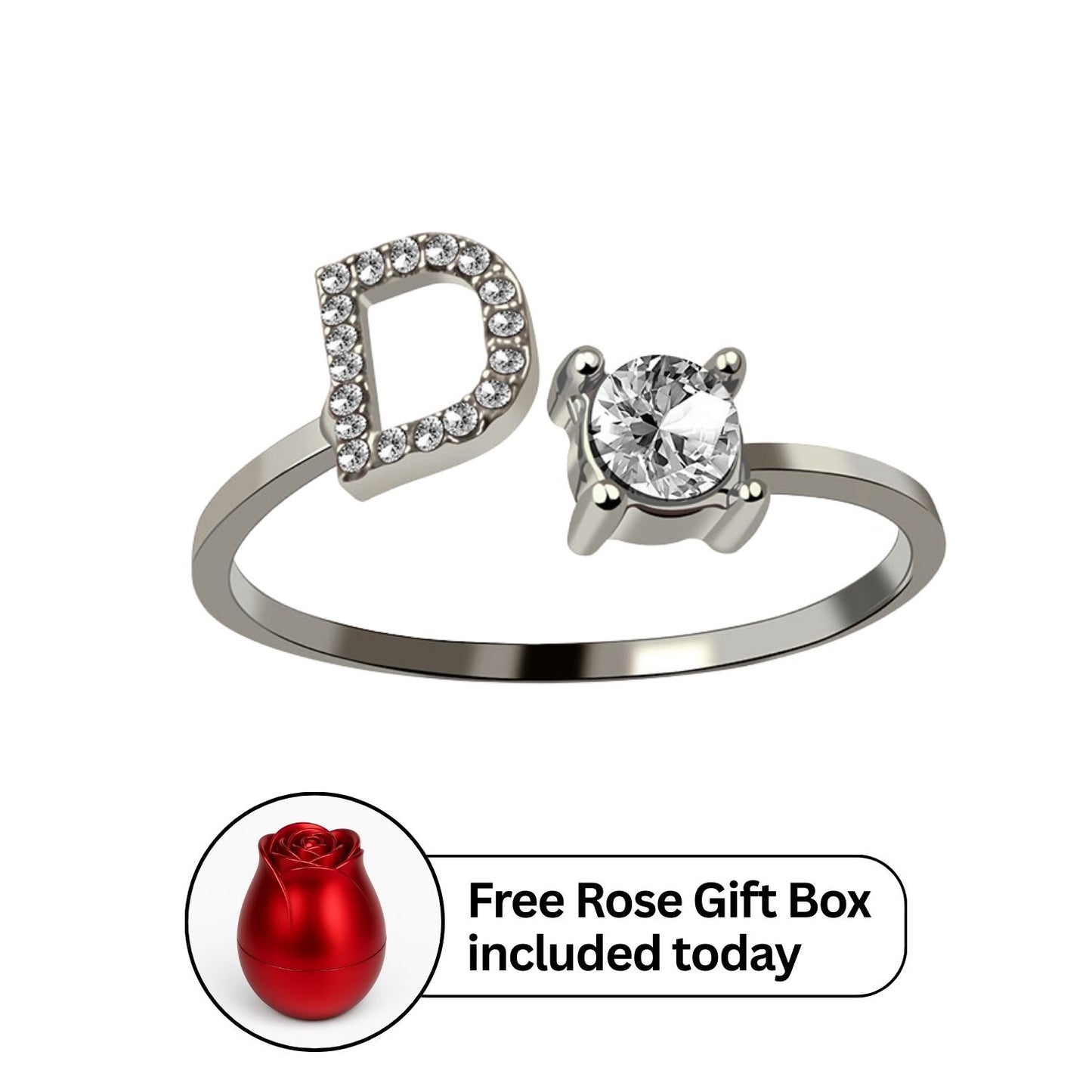 RICCARDI - Adjustable Ring "Initial Touch" + Free Rose Box Today