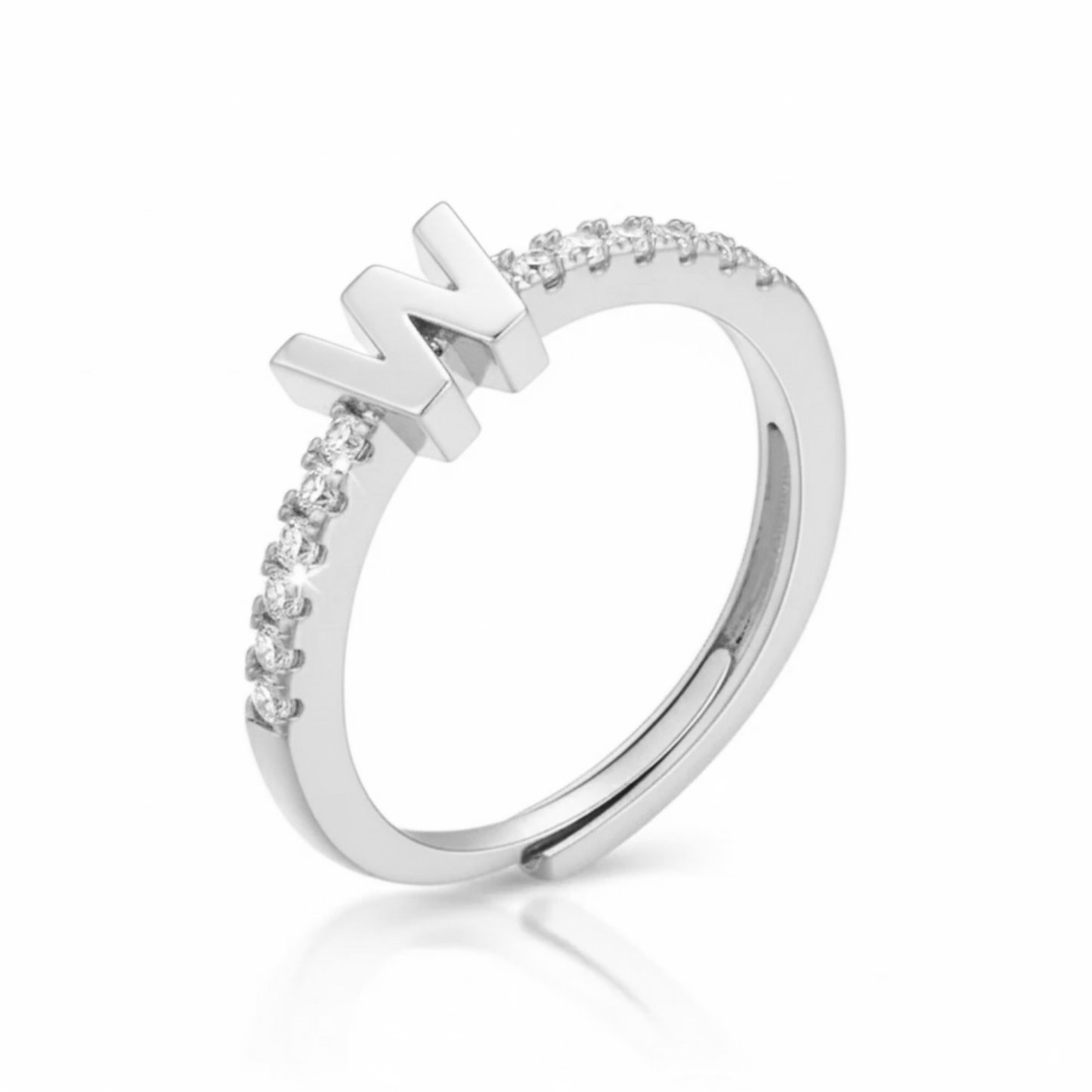 Adjustable Initial Ring "Sparkle"