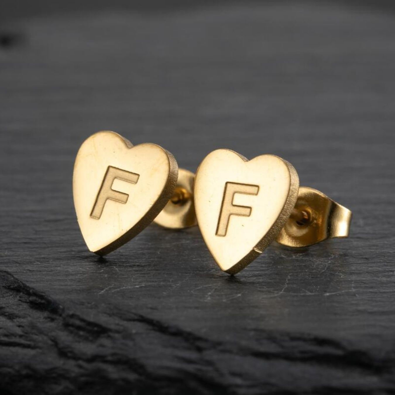 Initial Earrings "Chic Heart"