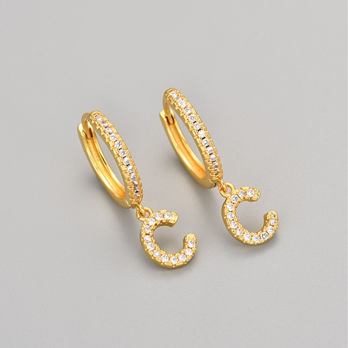 Initial Earrings "Crystal"