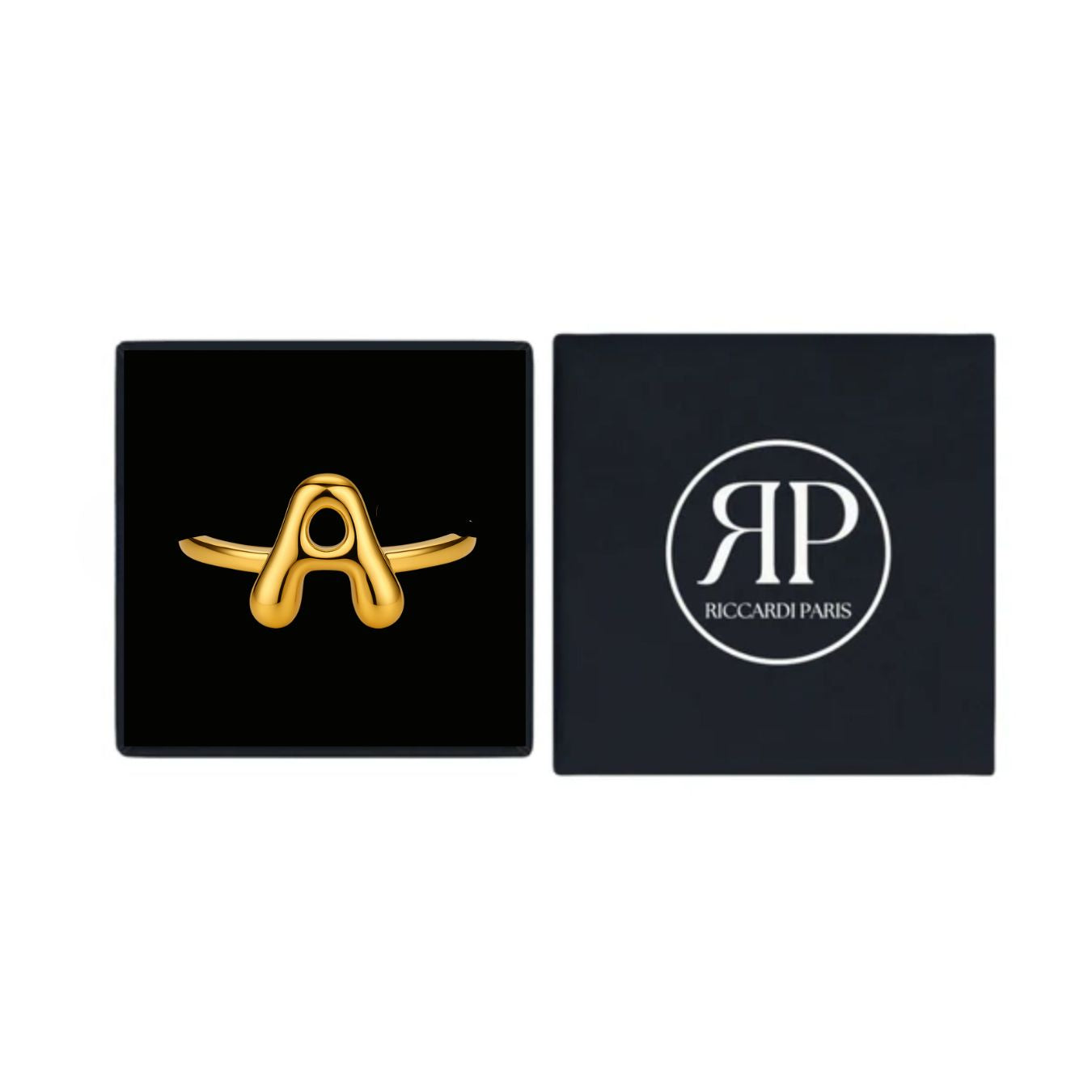 Adjustable Initial Ring "Luxe Bubble"