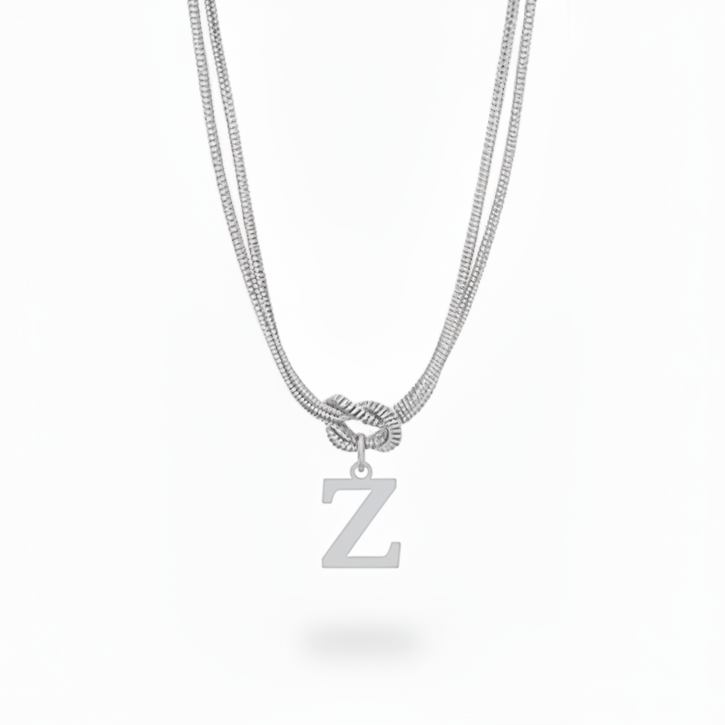 Initial Necklace "Alphabet Knot"