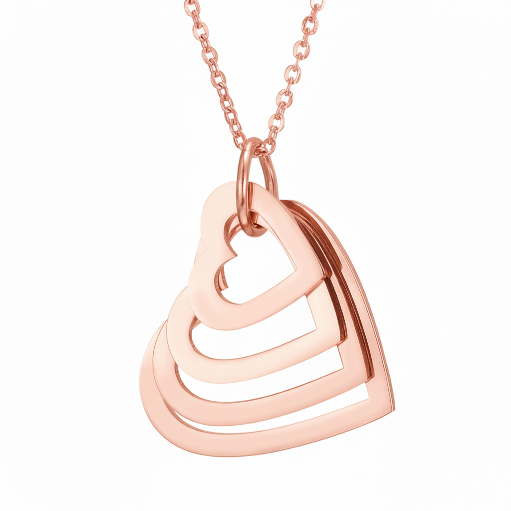Name Necklace "Nested Hearts"