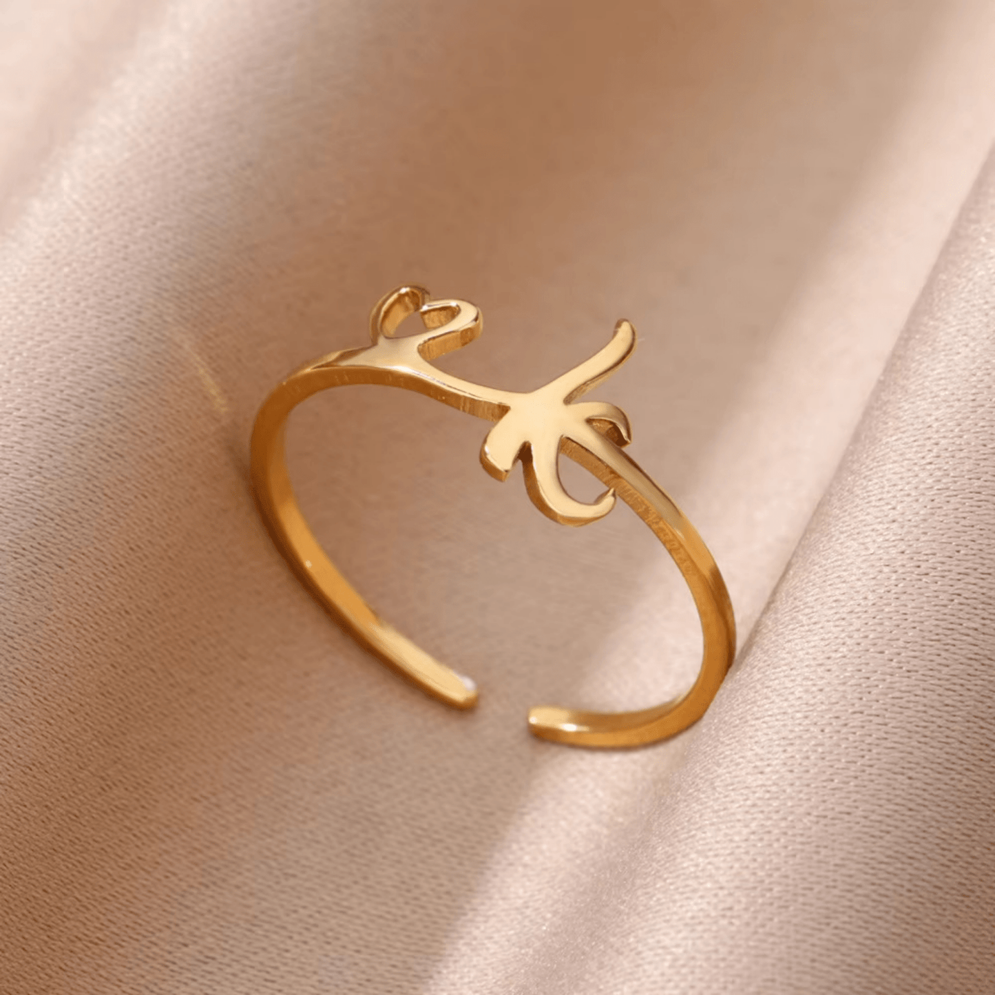RICCARDI - BAGUE AJUSTABLE "Initial Heart Ring" - Riccardi