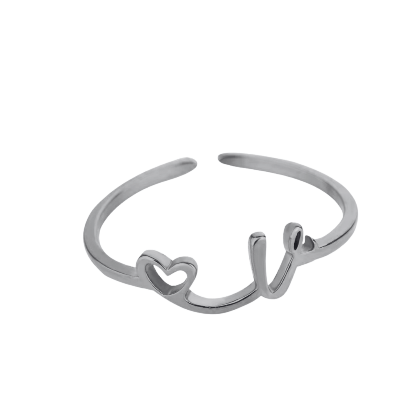 RICCARDI - BAGUE AJUSTABLE "Initial Heart Ring" - Riccardi