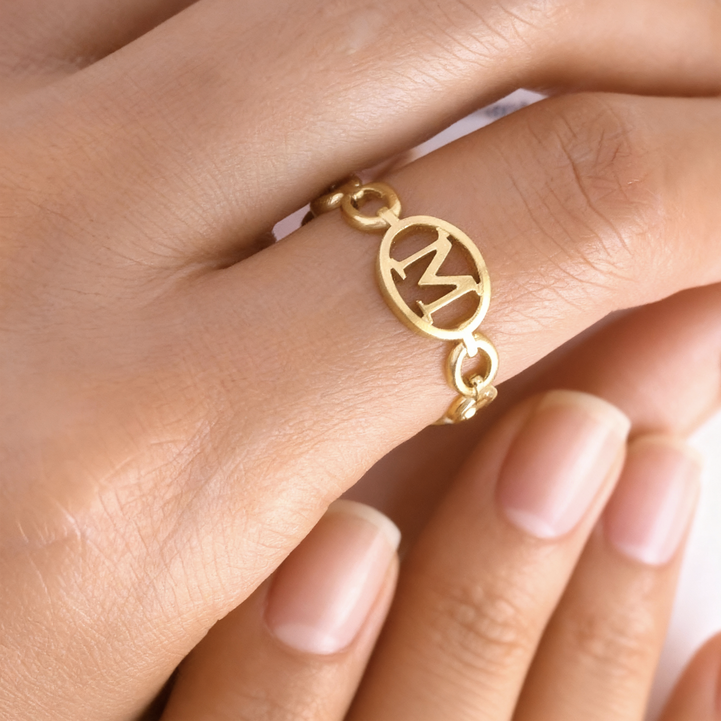 Adjustable Initial Ring "Embrace"