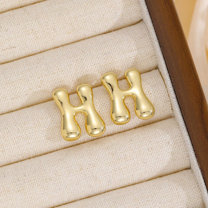 Initial Earrings "Luxe Bubble"