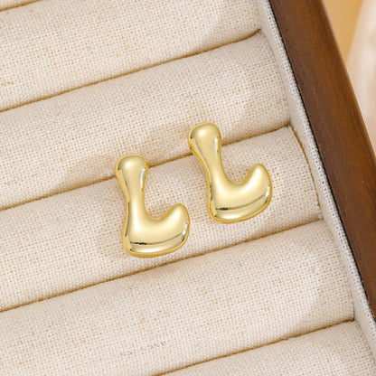 Initial Earrings "Luxe Bubble"