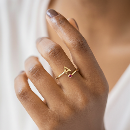 Adjustable Initial Ring "Essence"