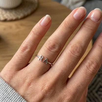 Adjustable Initial Ring "Double Monogram"