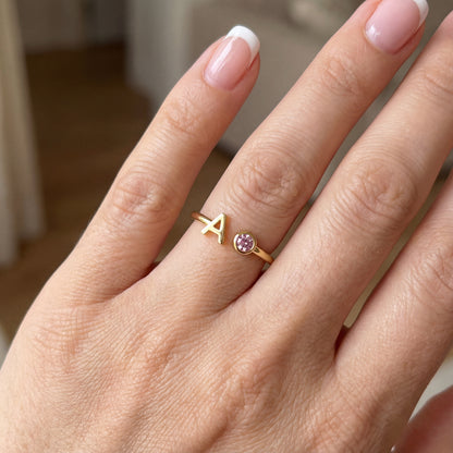 Adjustable Initial Ring "Essence"