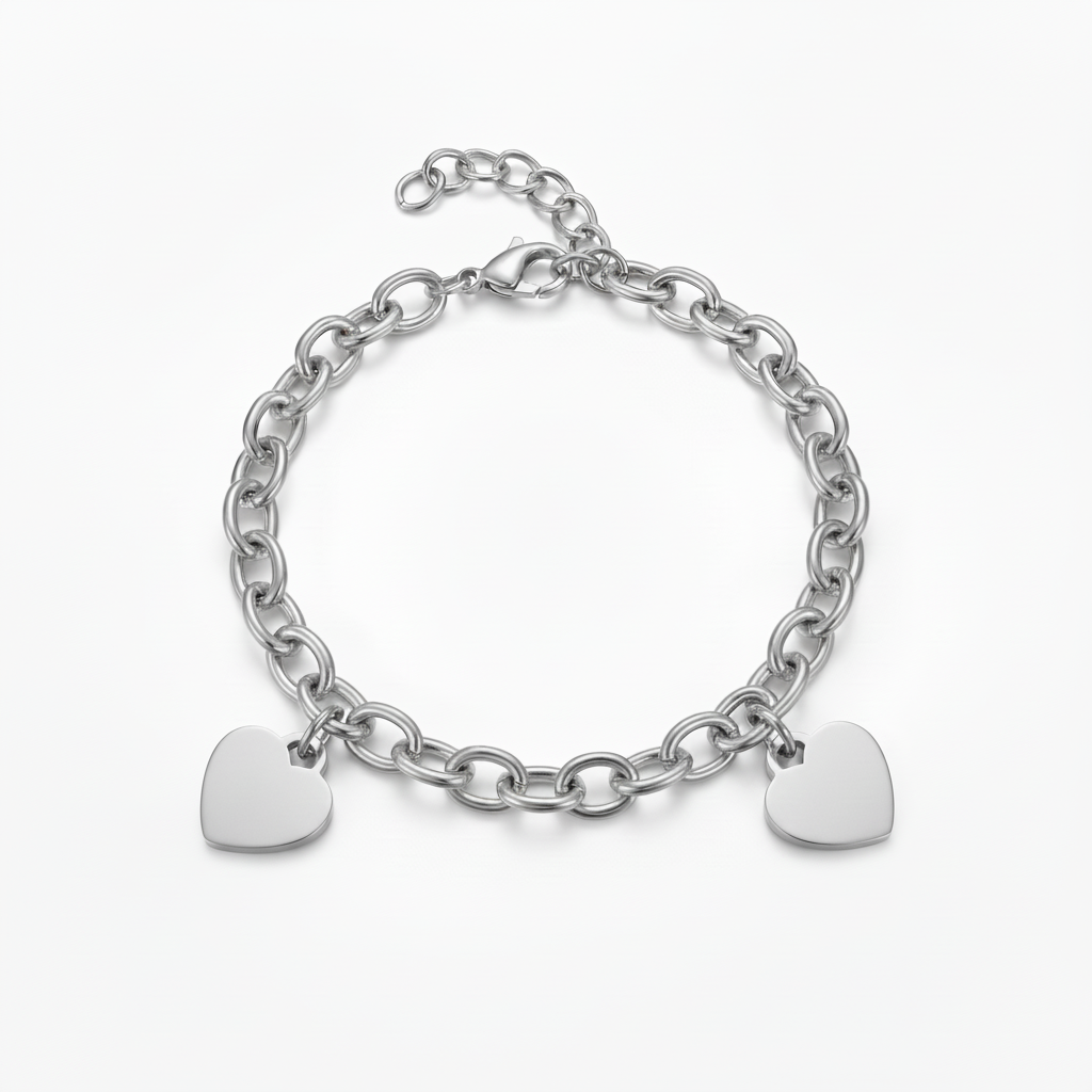 Initial Bracelet "Custom Hearts"