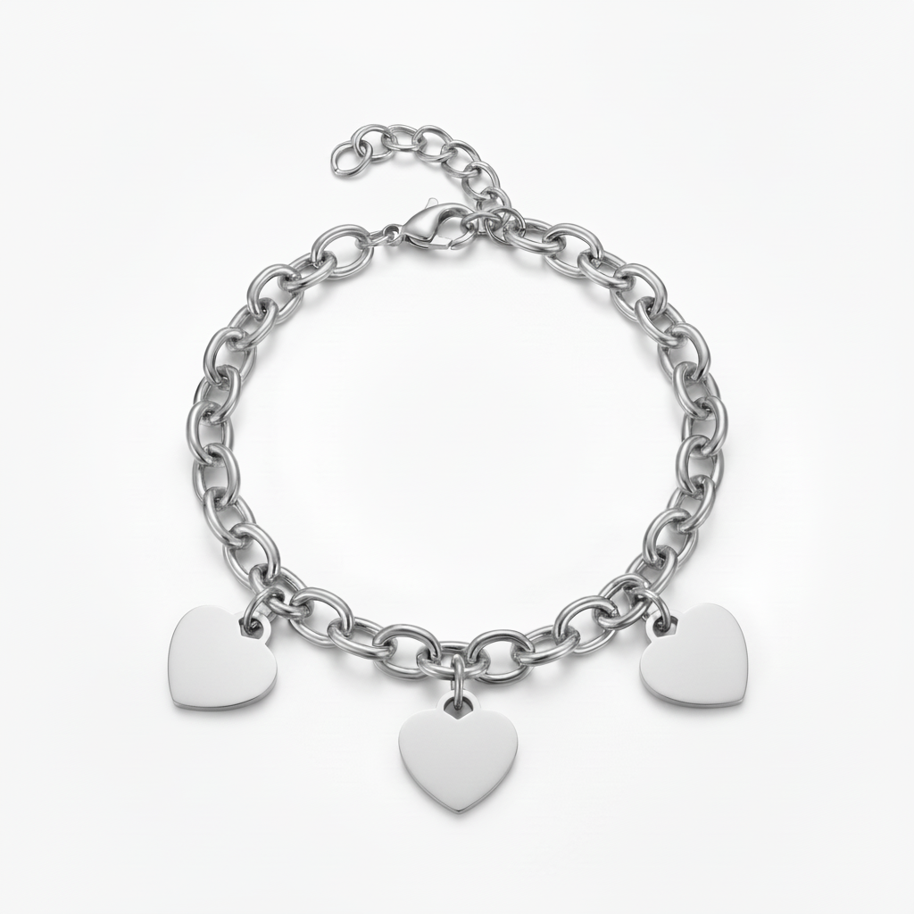 Initial Bracelet "Custom Hearts"