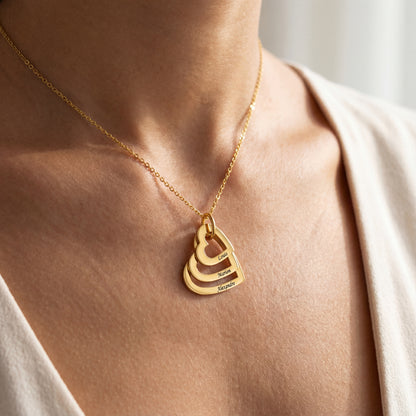 Name Necklace "Nested Hearts"