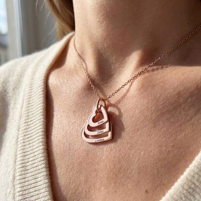 Name Necklace "Nested Hearts"