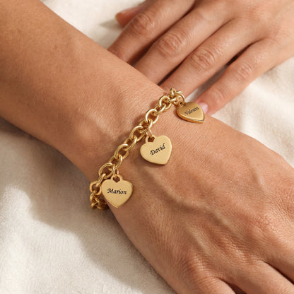 Initial Bracelet "Custom Hearts"