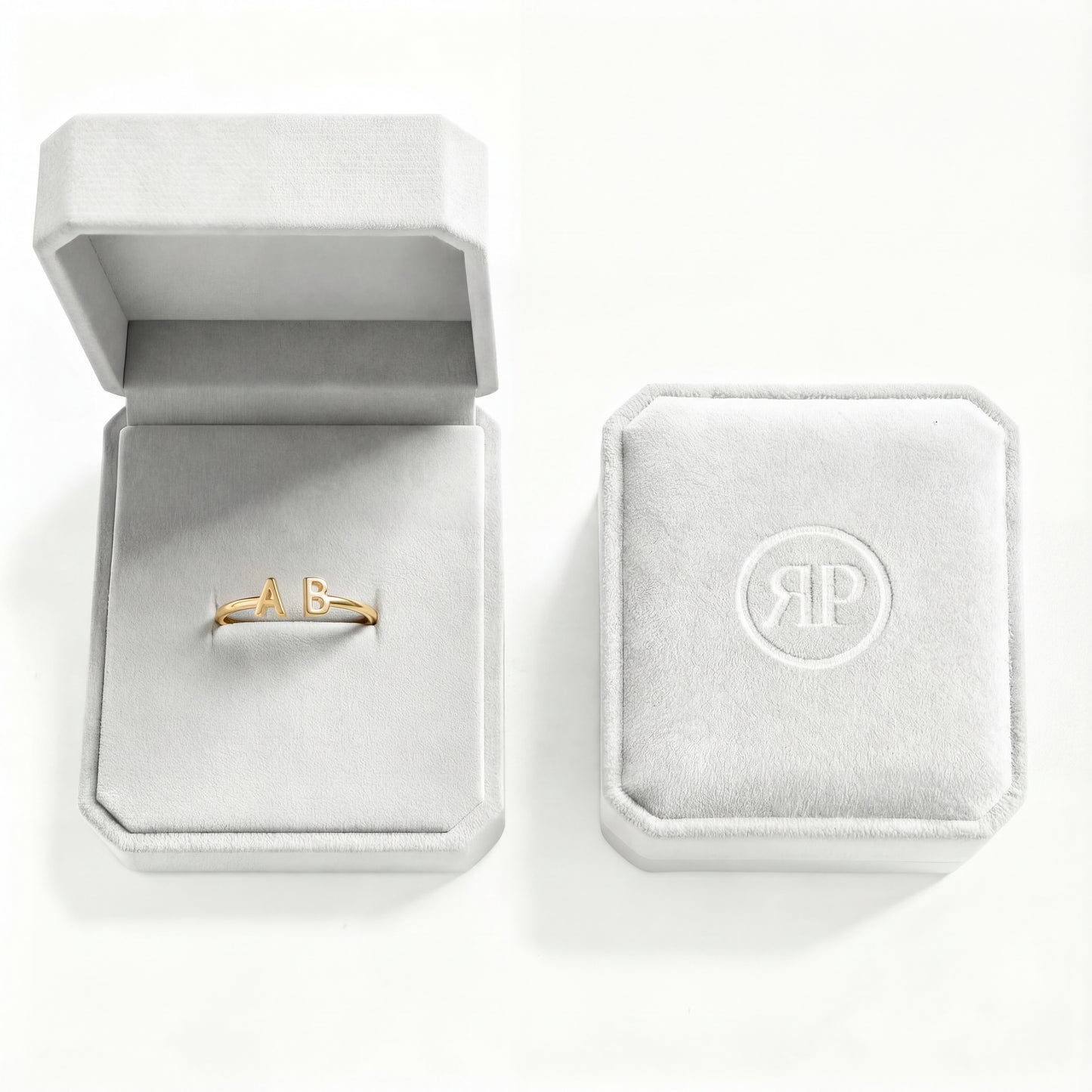 Adjustable Initial Ring "Double Monogram"