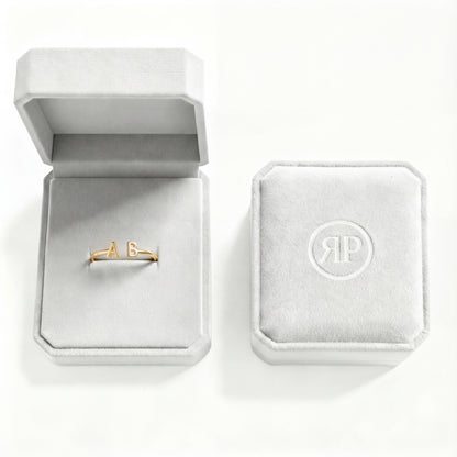 Adjustable Initial Ring "Double Monogram"