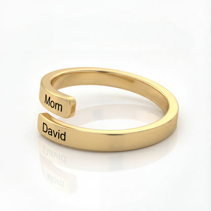 Adjustable Double Name Ring "Dual Soul"