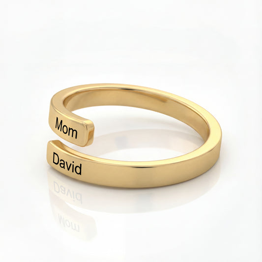 Adjustable Double Name Ring "Dual Soul"