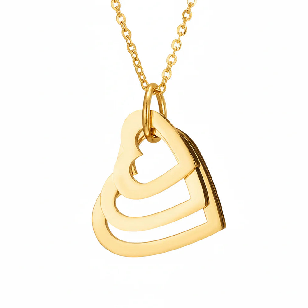 Name Necklace "Cascading Hearts"