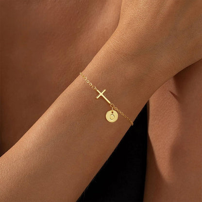 Initial Bracelet "Cross"