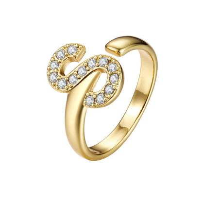 Adjustable Initial Ring "Twinkle"