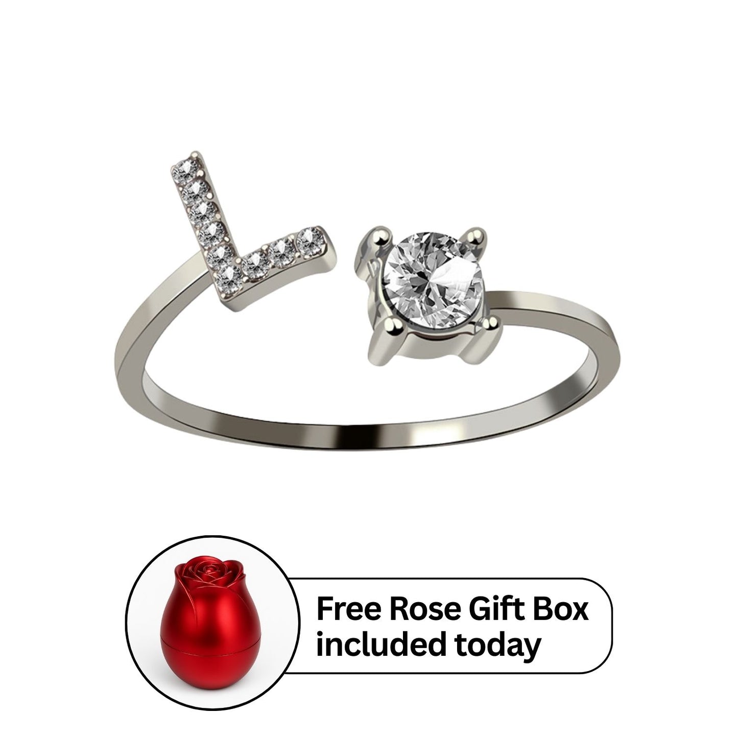 RICCARDI - Adjustable Ring "Initial Touch" + Free Rose Box Today
