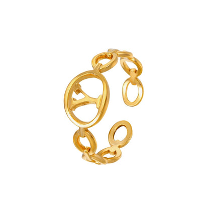 Adjustable Initial Ring "Embrace"