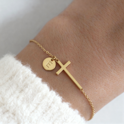 Initial Bracelet "Cross"