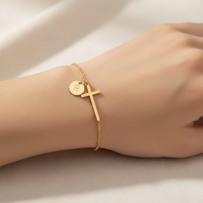 Initial Bracelet "Cross"