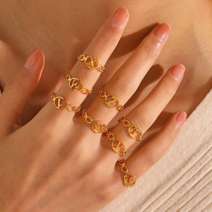 Adjustable Initial Ring "Embrace"
