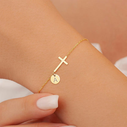 Initial Bracelet "Cross"