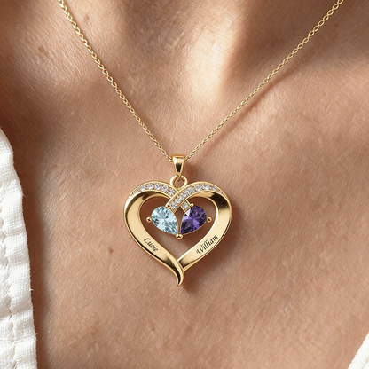 Initial Necklace "Entwined Hearts"