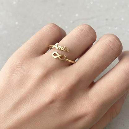 Adjustable Name Ring "Eternal Bond"