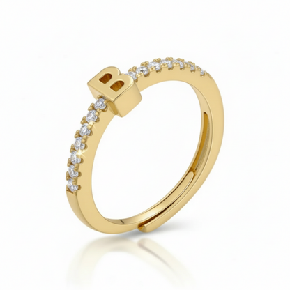 Adjustable Initial Ring "Sparkle"
