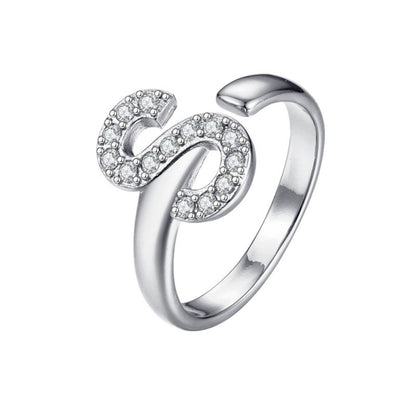 Adjustable Initial Ring "Twinkle"