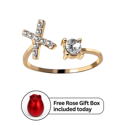 RICCARDI - Adjustable Ring "Initial Touch" + Free Rose Box Today