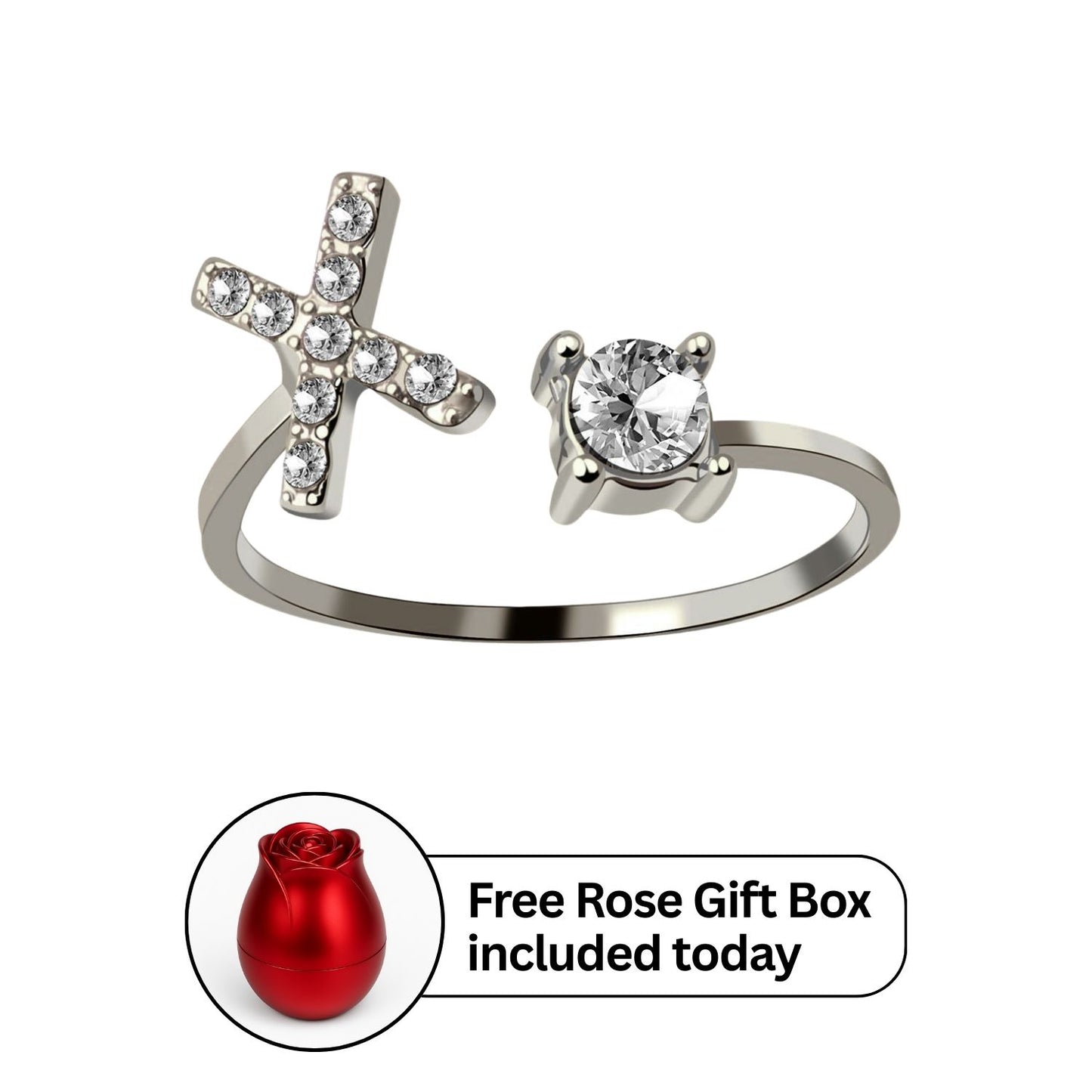 RICCARDI - Adjustable Ring "Initial Touch" + Free Rose Box Today