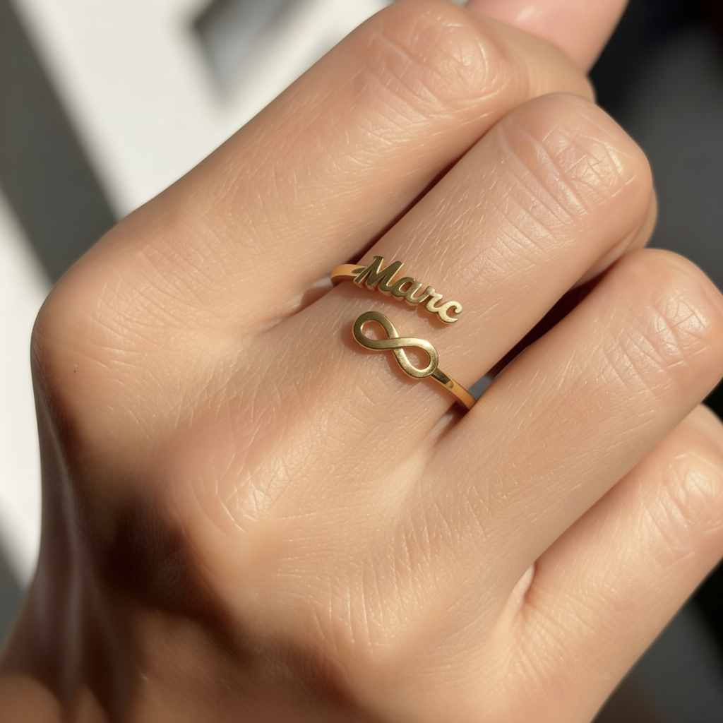 Adjustable Name Ring "Eternal Bond"