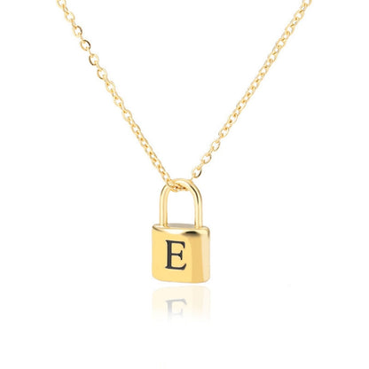 Initial Necklace "Gold Lock"