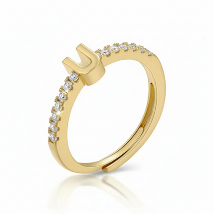 Adjustable Initial Ring "Sparkle"